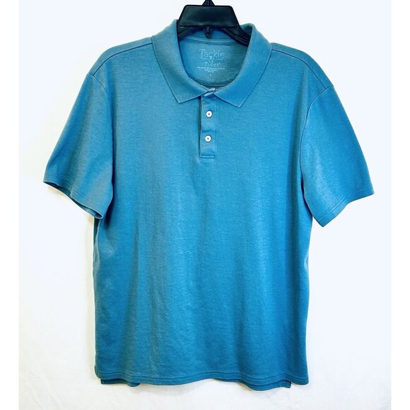 TACKLE & TIDES Mens Ribbed Collar S/S Polo Shirt / Royal Blue / Men’s Large - Picture 9 of 9